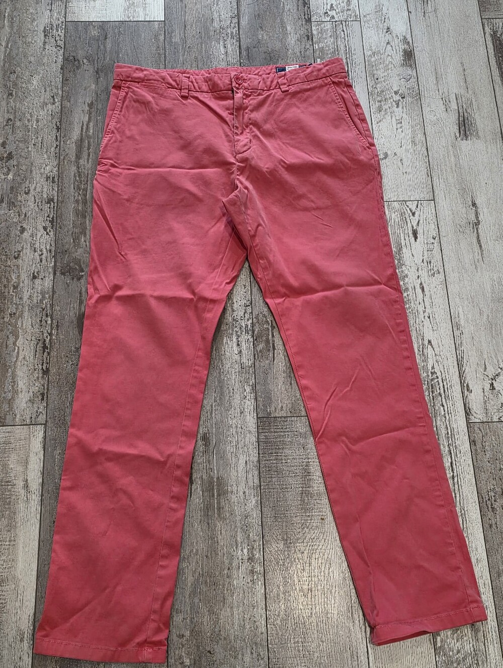 34x32 Men's Vineyard Vines Slim Chino Pants Pink Flat Front Cotton Flex